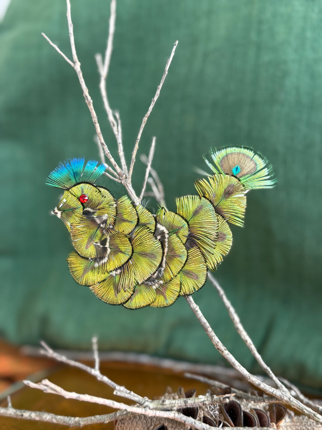Featherdale Christmas Ornaments - Decorative Pea Bird