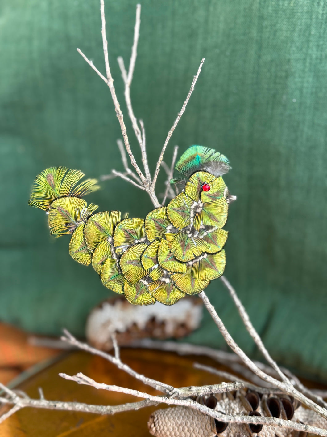 Featherdale Christmas Ornaments - Decorative Pea Bird