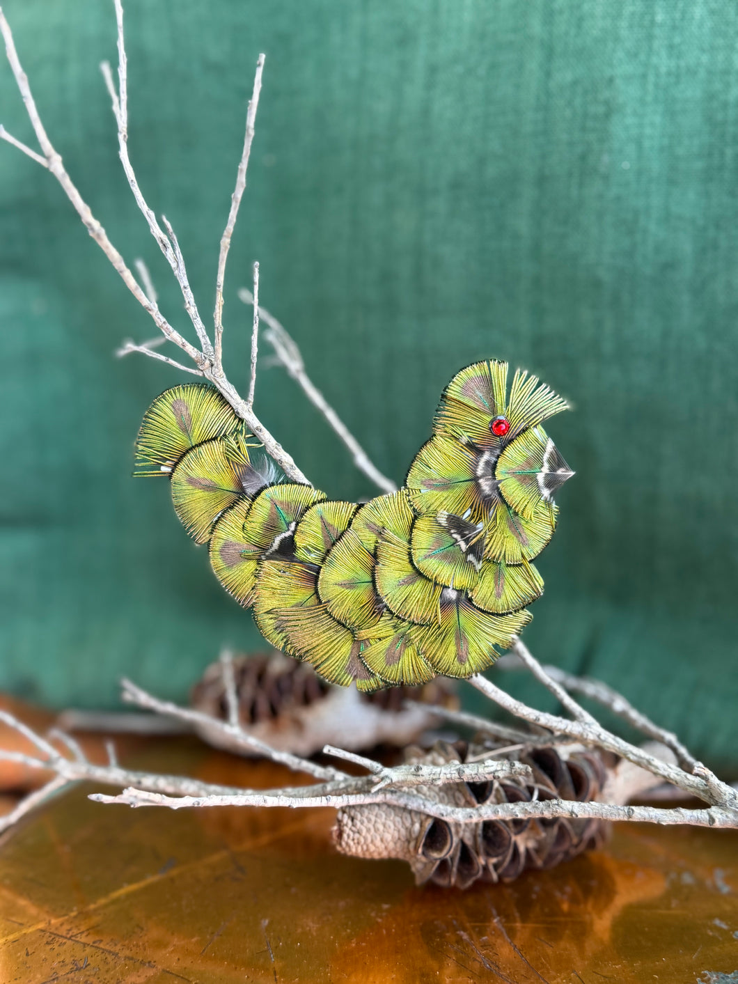 Featherdale Christmas Ornaments - Decorative Pea Bird
