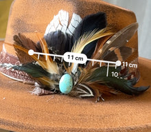 Load image into Gallery viewer, Australian Sunrise Hat Brooch with Arizona Turquoise
