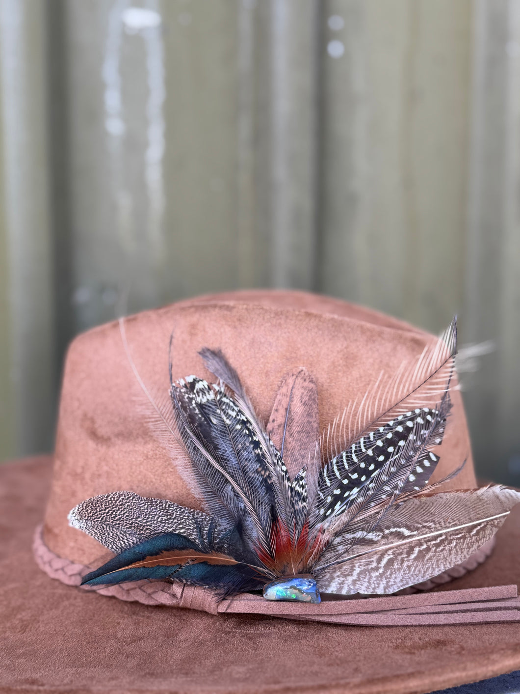 Australian Sunrise Emu Hat Brooch with Australian Opal