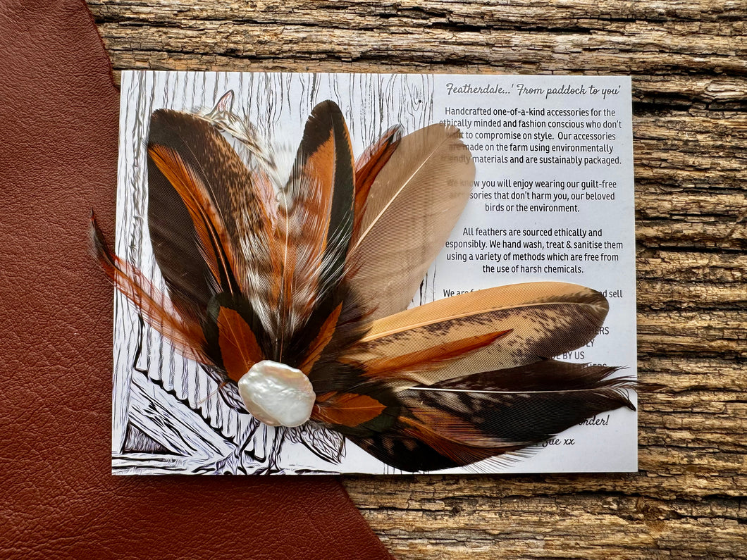 Australian Sunrise Hat Brooch with giant freshwater pearl