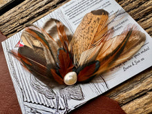 Load image into Gallery viewer, Australian Sunrise Hat Brooch with freshwater pearl
